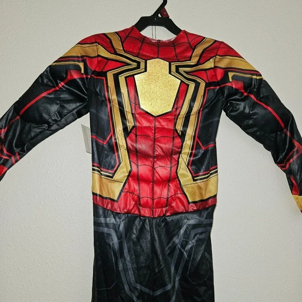 NEW Marvel Spider-Man Integrated Suit Halloween Costume Boys Small Jumpsuit Mask